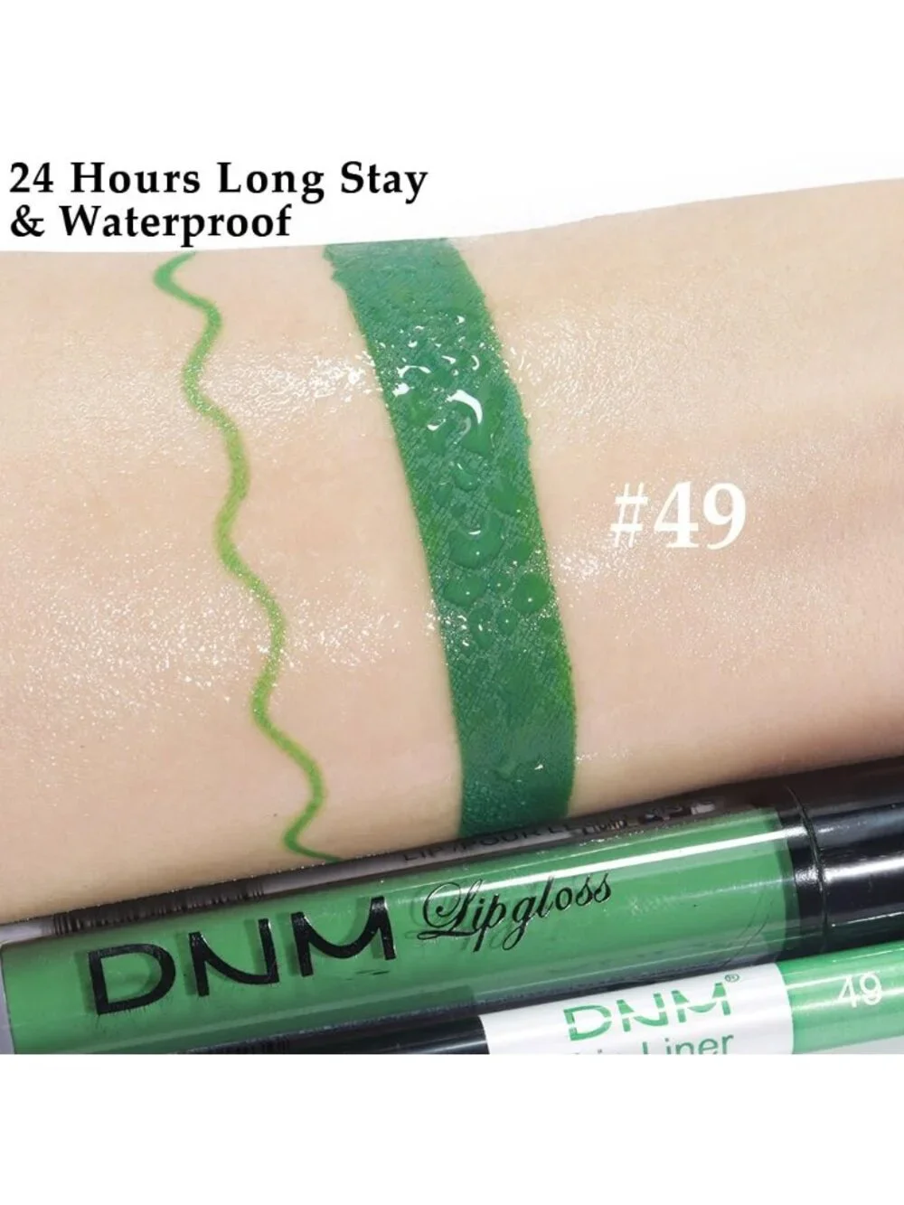 DNM 47# Emerald Green 2Pcs 24H Long-Lasting Matte Liquid Lipstick and Lip Liner